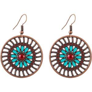 Bronze Flower Statement Vintage Cute Long Summer Earring for Women Jewelry